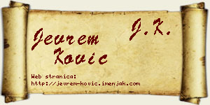 Jevrem Ković vizit kartica